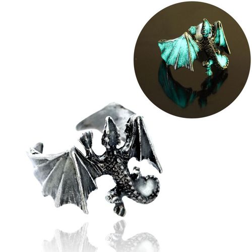 Bague Ouverte En Cuivre Pour Homme, Anneau De Style Rétro Dominateur, Lumineux, Brille Dans Le Noir