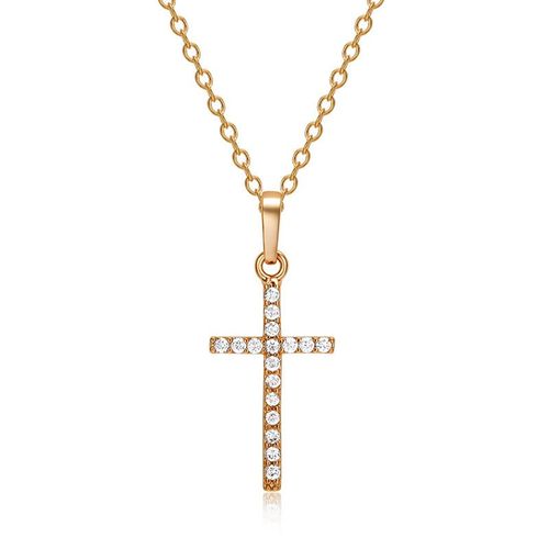Pendentif Croix En Diamant Pour Hommes Et Femmes, Collier En Alliage De Cristal Noir, Bijoux En Croix De Jésus, Vente En Gros