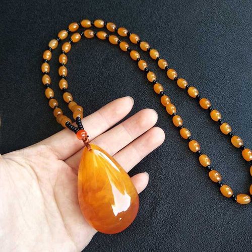 Collier Pendentif En Résine Ethnique Pour Femmes Et Filles, Personnalisé, Rétro, Style Classique, Feuille Piu Xiu, Collier Porte Bonheur, Bijoux À La Mode