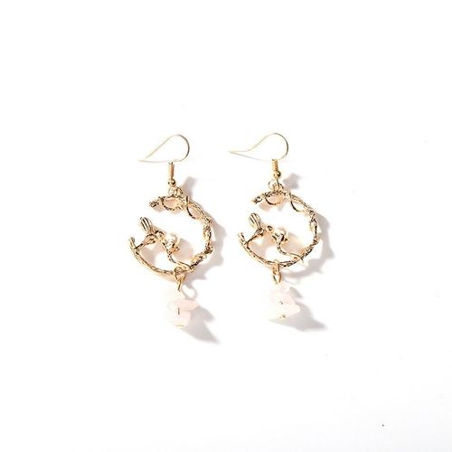 Boucles D'oreilles Pendantes En Cristal Pour Femmes Et Filles, Élégantes, Mode Coréenne, Perle, Pierre Rose, Goutte, Bijoux De Fête De Mariage