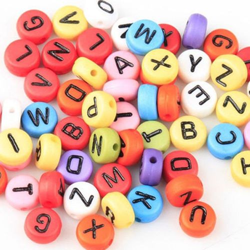 Perles Rondes En Résine Colorées De L'alphabet, 150 Pièces, Pour La Fabrication De Bijoux, Bracelet, Accessoires De Bricolage Pour La Couture