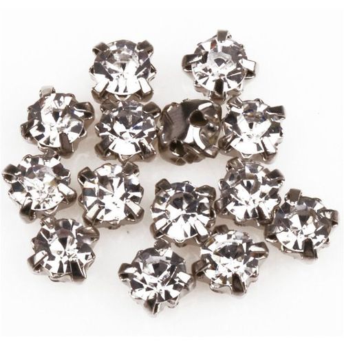 Perles Métalliques En Cristal Argenté Strass 4mm, 200 Pièces, Vente En Gros, Couture De Bijoux, Pour Bricolage, Accessoires De Décoration Pour Bracelet Et Collier