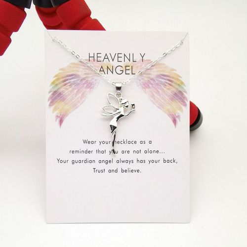 Collier Avec Pendentif Ange Petite Fille, Fée, Os De Serpent, Clavicule, À La Mode, Court, En Argent Sterling, Cadeau D'anniversaire