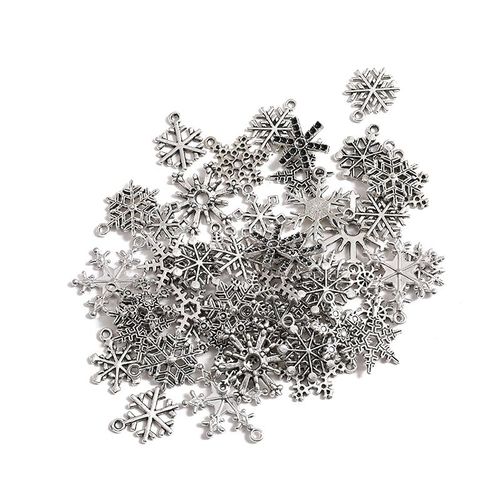 Pendentifs De Noël En Argent Tibétain Mixte, Pour Bracelets, Boucles D'oreilles, Fabrication De Bijoux, Décoration D'arbre De Noël, Ornements, Cadeau Pour Enfants