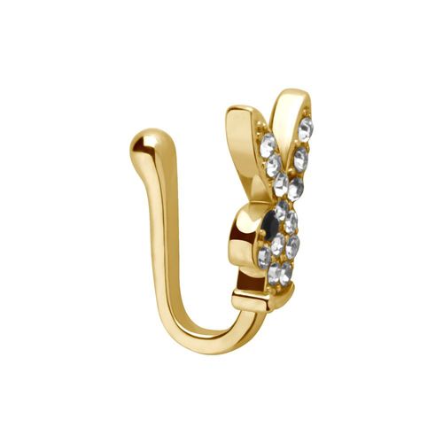 Faux Anneau De Nez Lapin En Diamant, Clip En Métal Fleur, Style Non Piercing, Clip De Nez, Bijoux, Faux Cadeaux, 1 Pièce