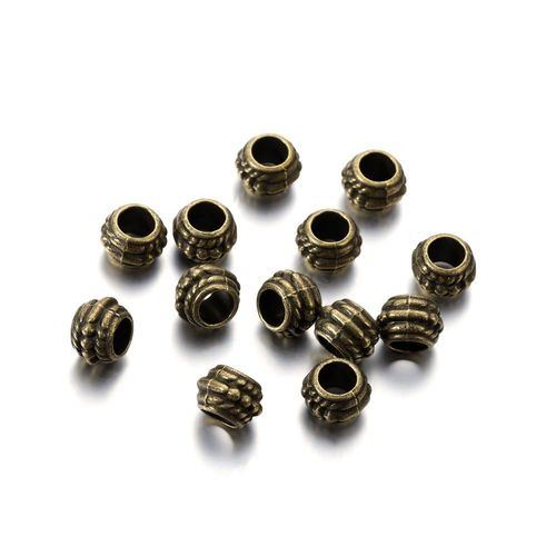 Perles D'espacement Pour La Fabrication De Bijoux, 30 Pièces/Lot, Plaqué Or Antique 8mm, Perles D'espacement Pour La Fabrication De Bracelets Vintage, Fournitures Faites À La Main