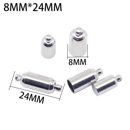 Fermoirs Magnétiques En Acier Inoxydable, Couleur Rhodium, Pour Bracelets En Cuir, Connecteurs De Collier, Résultats De Bijoux, Bricolage, 10 Pièces/Lot