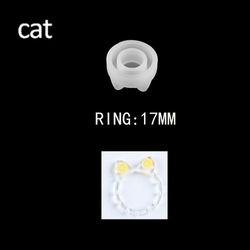 Anneau En Résine Silicone 5 Formes, 1 Pièce, Moule À Bijoux En Forme De Chat Diamant, Pendentif En Forme Plate, Diy, Moule À Fleurs, Accessoires De Bijoux