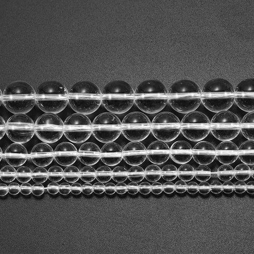 Perles En Pierre De Quartz Cristal Clair Aaa + Naturel, Calcédoine Blanche, Perle D'espacement Ample Pour La Fabrication De Bijoux, Boucles D'oreilles, Bricolage