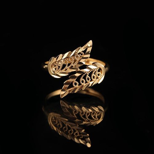 Bague En Or Jaune 24k Pour Femme, Anneau Original Rempli De Feuilles, Pour Fête De Mariage, Nouvel Accessoire De Bijouterie À La Mode, Cadeau, 2018