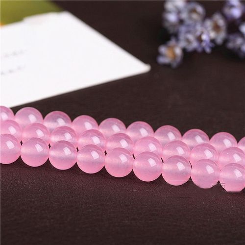 1 Brin/Lot De Perles Rondes En Cristal De Quartz Rose 4/6/8/10/12mm, Perle D'espacement Ample Pour La Fabrication De Bijoux Bracelet