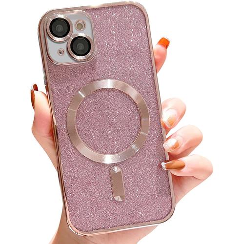 Étui de téléphone à rabat esthétique floral rose pour iPhone 14 iPhone 14  Plus