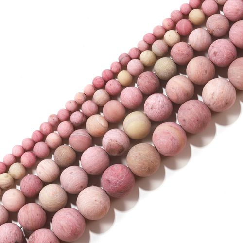 Pierre De Rhodonite Rouge Mat, 1 Brin/Lot 4/6/8/10mm, Perle D'espacement Ronde Ample Pour Bracelet, Fournitures De Fabrication De Bijoux
