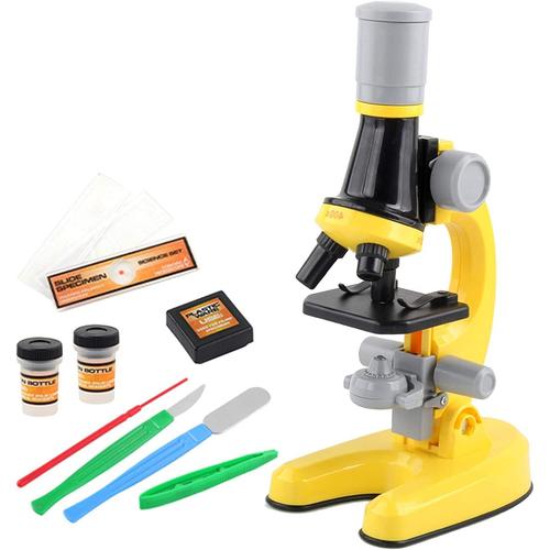 Microscope Pour Enfants - 100x / 400x / 1200x - Jouet D'expérimentation Avec Led, Microscope Pour L'école Et Le Laboratoire, Enfants Et Étudiants Débutants