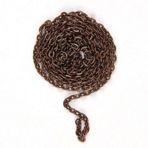 Chaînes De Collier En Métal, 0.8x3x4mm, Couleurs Cuivre Rouge Antique, Résultats En Vrac, Chaîne À Maillons En Fer Pour La Fabrication De Bijoux, Bricolage, 5 M/Lot