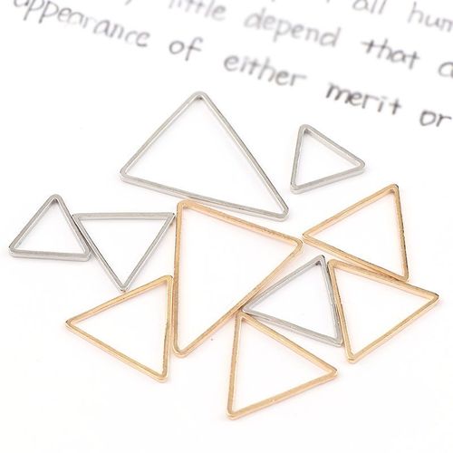 Connecteur De Cadre Creux En Métal, Forme De Triangle Vintage Blanc K & Rose Or Pendentif À Breloques Bijoux À Bricoler Soi Même Résultats Accessoires