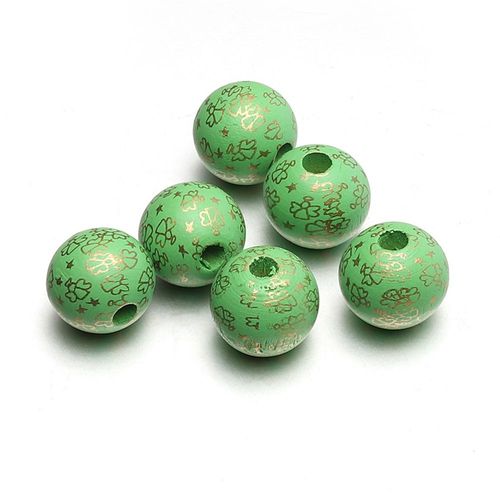 Perles Rondes Colorées En Bois 15mm, 20 Pièces, Perles D'espacement En Bois Pour Collier Et Bracelet, Fabrication De Bijoux, Bricolage À La Main