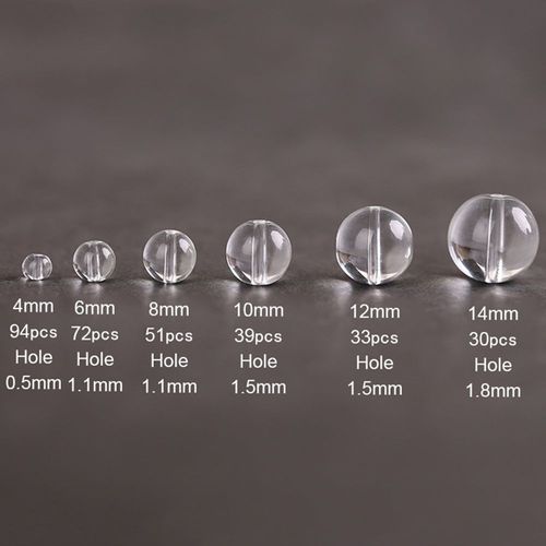 Perles Rondes En Verre Transparent, 32 À 94 Pièces, 4 À 14mm D'espacement, Amples, Pour Bricolage, Bracelet, Collier, Composants De Fabrication De Bijoux, Vente En Gros