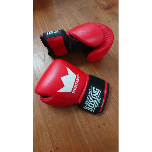 Lot Sport De Combat: Gants Montana Boxing Sport - Protège-Tibias Sam - Protège Avant-Bras Sam - Coquille De Protection Sam - Protège-Dents Plastique Sam