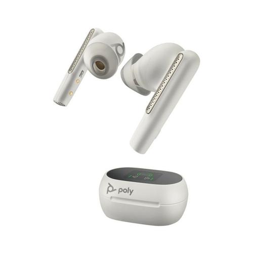Poly Voyager Free 60+ - Écouteurs sans fil avec micro - intra-auriculaire - Bluetooth - Suppresseur de bruit actif - sables blancs