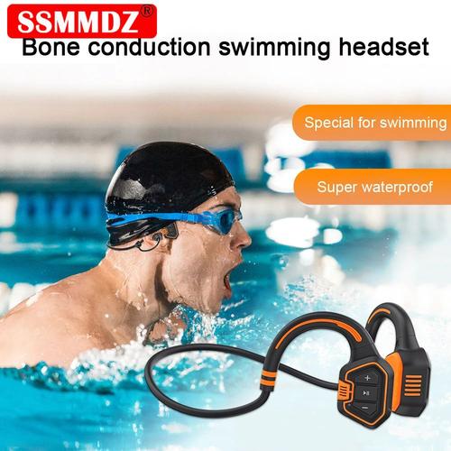 Convient pour Écouteurs Bluetooth à Conduction osseuse bandeau oreillettes  de natation sans fil stéréo 16 go IP68 livraison gratuite