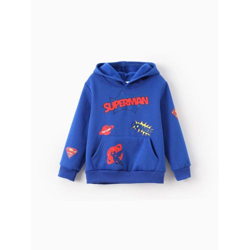 Justice League Toddler,Kid Boy 1pc Batman,Superman Pattern Sweat-Shirt À Capuche