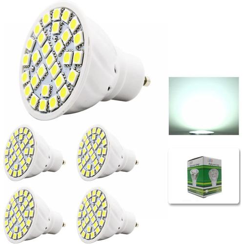 4 X Ampoules Led Emballage,Light Cup 5w Ampoules Led Blanc Froid(6000-7000k), Gu10, 29 Smd 5050,Ampoules Led 220v Ac