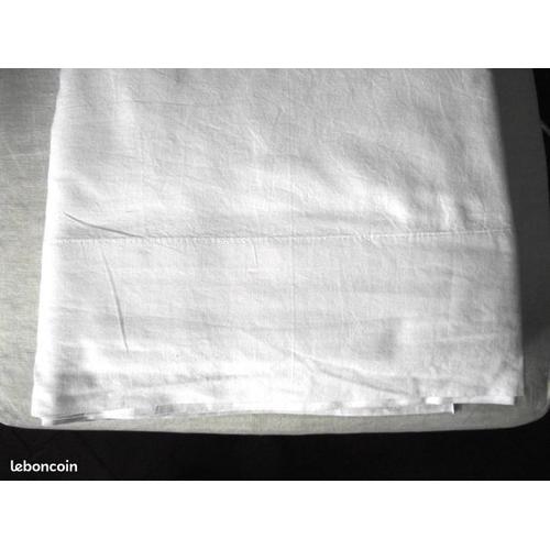 Drap(1) Plat Neuf 100% Coton Blanc 300x240cm Marque Tex