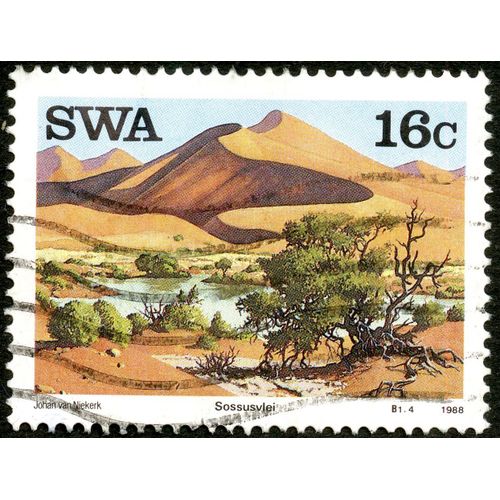 Timbre Oblitéré Swa, Sossusvlei, 1988, 16 C