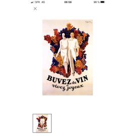 Affiche Poster Buvez Vin Vivez Joyeux 