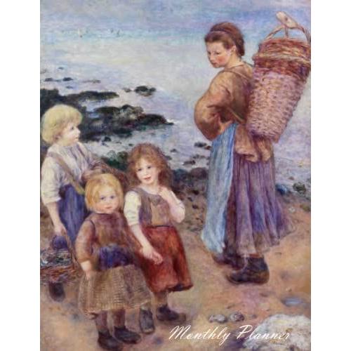 Monthly Planner: Mussel-Fishers At Berneval, Famous Painting By Pierre-Auguste Renoir, Undated 24 Month (2 Year) Calendar, Large Size Organizer, Decorated Interior, With Note Pages