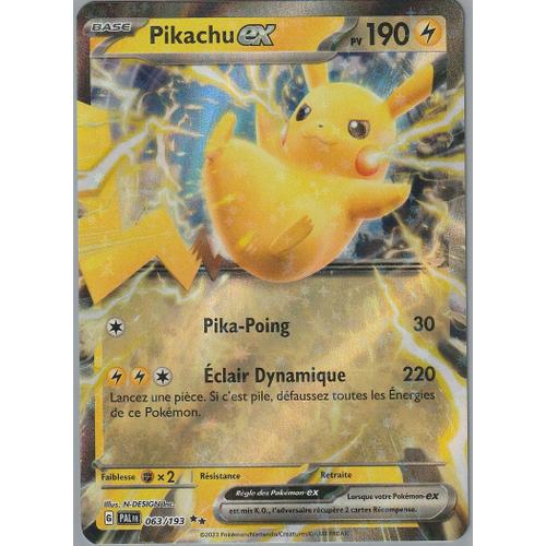 Carte Pokémon - Pikachu Ex - 063/193 - Ultra-Rare - Ev2 Evolutions À Paldea