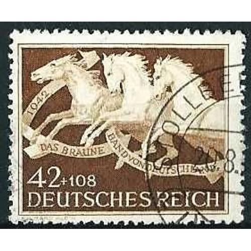 Allemagne, 3ème Reich, 1942, Beau Timbre Yvert 739, Course Hippique Du Ruban Brun, Oblitéré, Tbe