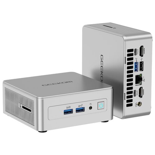 Mini PC GEEKOM AE8 processeur AMD R7 8845HS - Ram 32 Go - SSD de 512 Go, Windows 11 Pro, WiFi 6E, Argent