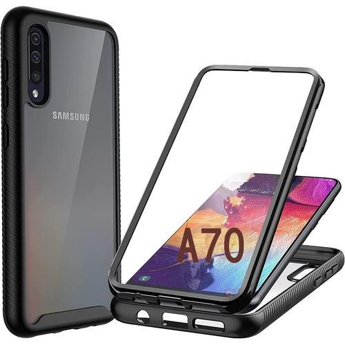 Coque Samsung Galaxy A70/A70s Coque Samsung Galaxy A70/A70s Antichoc Housse 360° Protection Case Robuste Double Face Bumper Transparent Etui Intégrale Coque Pour Samsung Galaxy A70/A70s Noir