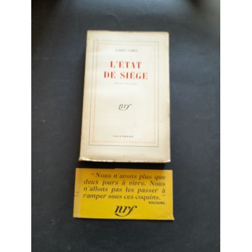 L'état De Siège. Albert Camus. Nrf 1948