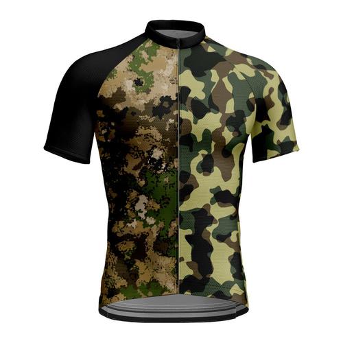 Hommes Ride Jersey Bike Clothing Full Zip Respirant Vitesse Chemise S¿¿Che Style De Camouflage