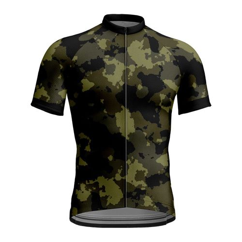 Hommes Riding Jersey Cyclisme Manches Courtes Vitesse Chemise S¿¿Che Respirante Style De Camouflage