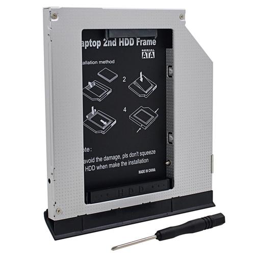 Caddy de 2e disque dur en aluminium, adaptateur de boîtier SSD DVD HDD, Dell Latitude E6320, E6420, E6520, E6330, E6430, E6530, Optibay 9.5mm, SATA 3.0, 2.5 pouces