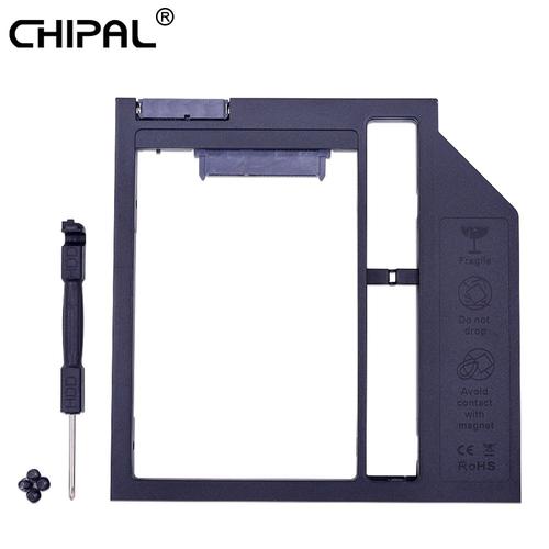 CHIPAL plastique Optibay 2nd HDD Caddy 9.5mm SATA 3.0 boîtier de disque dur boîtier 2.5 SSD boîtier adaptateur DVD 2 to pour CD ROM'ordinateur portable