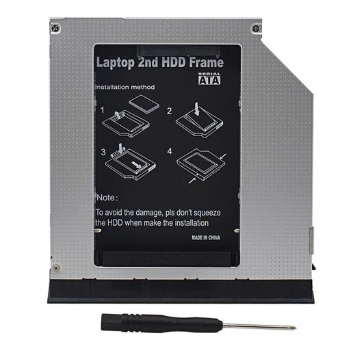 Argent - TISHRIC Boîtier adaptateur SSD 2nd HDD, Caddy 9.5 SMi, Dell Latitude Inspiron E6320, E6420, E6520, E6330, E6430, E6530, Boîtier Optibay