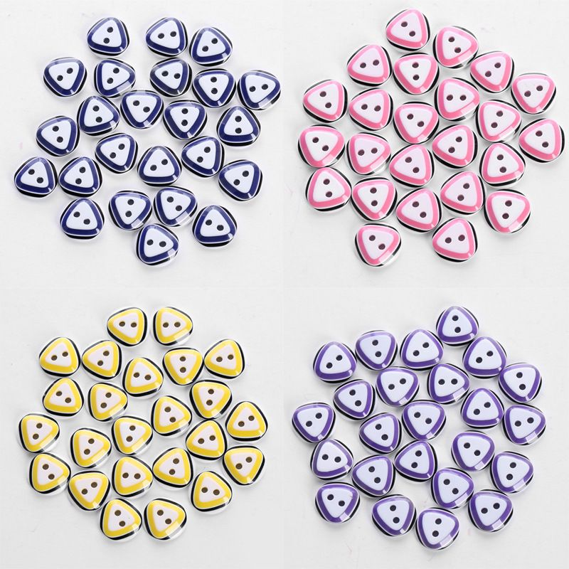 Bouton En Rsine Motif Triangle Rond Bouton Mignon Boutons D... - 2