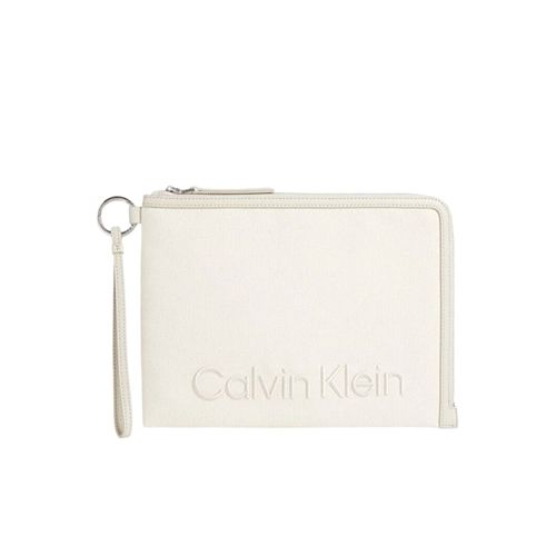 Portefeuille Calvin Klein Logo relief Femme Blanc