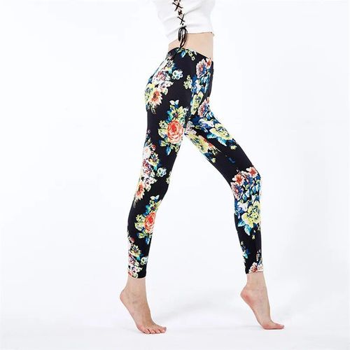 Indjxnd Femmes Imprimé Leggings Fitness Jambières D'exercices Pantalons Pour Femmes Mode Taille Haute Vêtements Fleur Imprimé Leggings