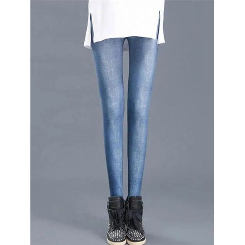 Faux Denim Jean Leggings Sexy Longue Mode Mince Femmes Legging Gymnase Sport Été Leggings Décontracté Crayon Pantalon