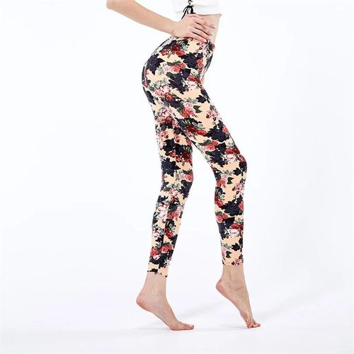 Indjxnd Femmes Imprimé Leggings Fitness Jambières D'exercices Pantalons Pour Femmes Mode Taille Haute Vêtements Fleur Imprimé Leggings