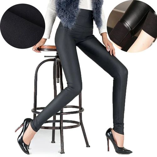 Leggings En Similicuir Pu Noir Pour Femmes,Taille Haute,Maigre,Longueur Rinçage,Extensible,Sexy,Fitness,Push Up,Pantalon Slim