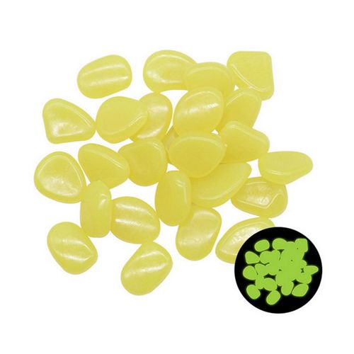 100/Pcs Couleur Cailloux Lumineux Villa Jardinage Fish Tank Aménagement Paysager Cailloux Pierres Lumineuses Artificielles, Jaune