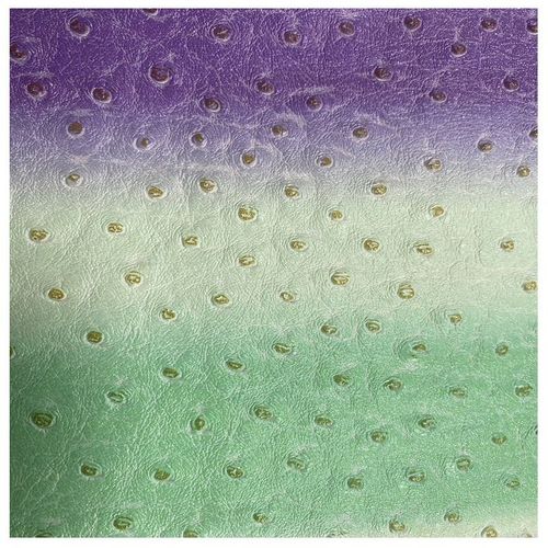 Sassafras Pu Gradient Rainbow Autruche Motif Pu Cuir Tissu Laser Fou Cheval Motif D'écorce Peau De Vache Bleu Violet Presse A Chaud Tissu, Orange, 40*40cm