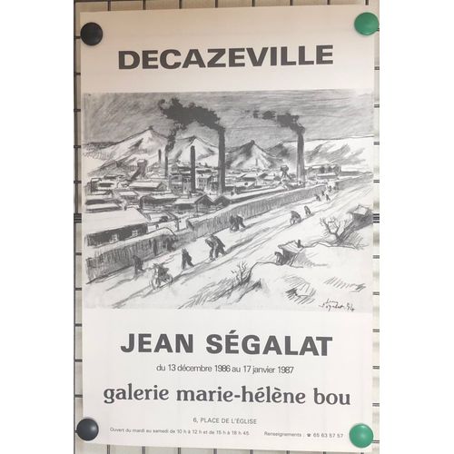 Affiche Jean Ségalat Du 13 Décembre 1986 Au 17 Janvier 1987 Galerie Marie- Hélène Bou Decazeville